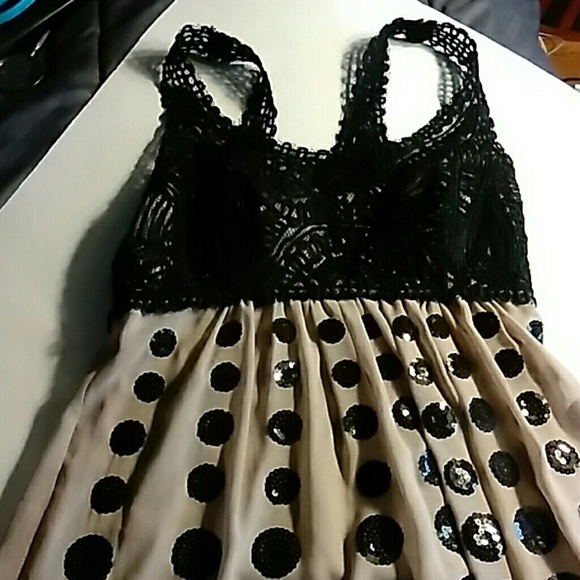 Sue Wong Dresses & Skirts - SUE WONG TAN BLACK DRESS BEADED SIZE 6